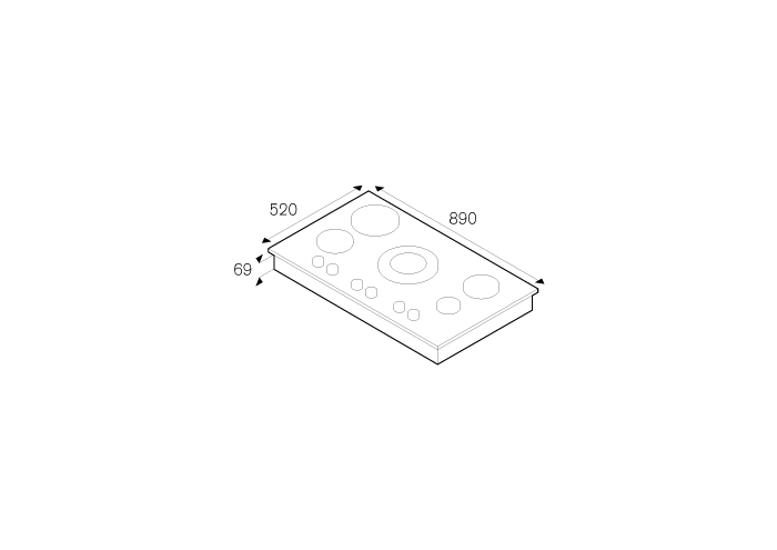 90 3-Segment Gas/Griddle/Induction hob | Bertazzoni