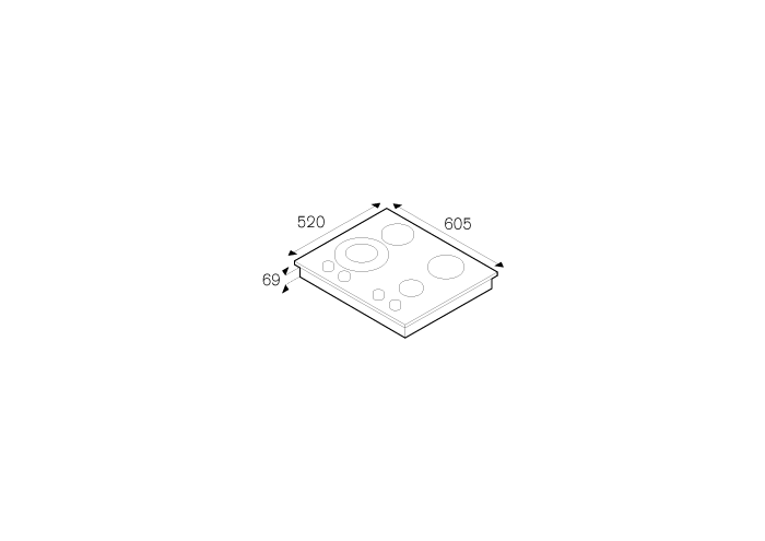 60 2-segment 4-Burner Gas hob | Bertazzoni