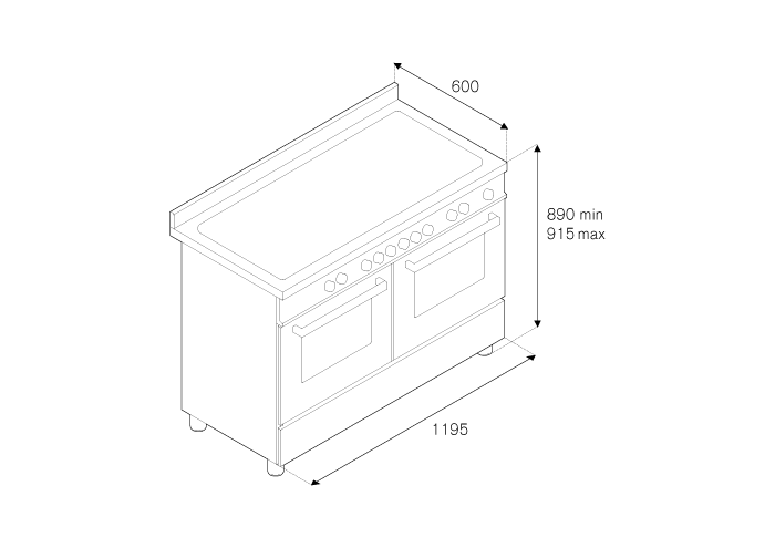 120 cm 6-burner+griddle, electric double oven | Bertazzoni